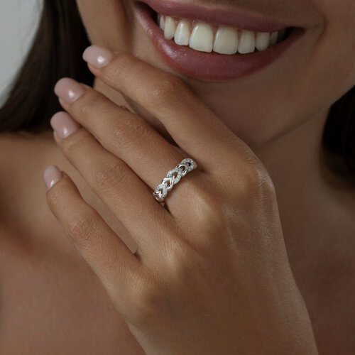 Кольцо из серебра с фианитами из серебро — вид 4