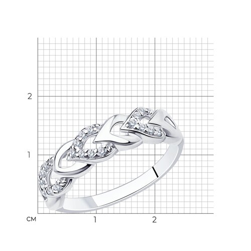 Кольцо из серебра с фианитами из серебро — вид 6