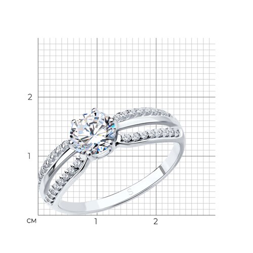 Кольцо из серебра с фианитами из серебро — вид 5