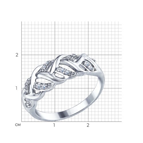 Кольцо из серебра с фианитами из серебро — вид 4