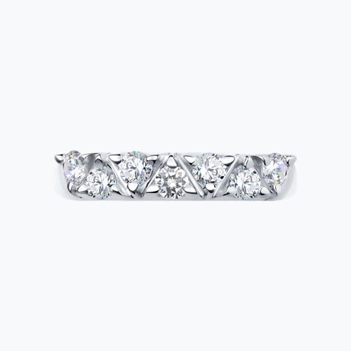 Кольцо из серебра с фианитами из серебро — вид 2