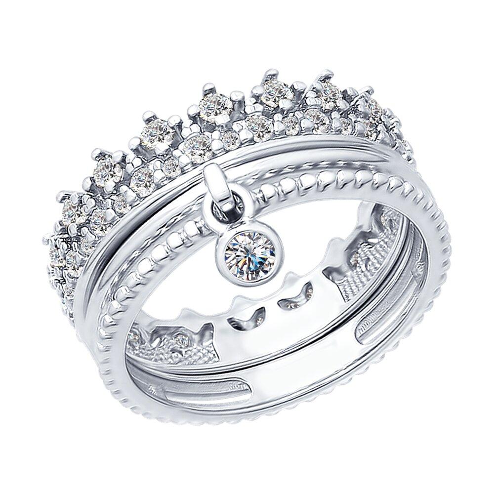 Кольцо из серебра с фианитами из серебро