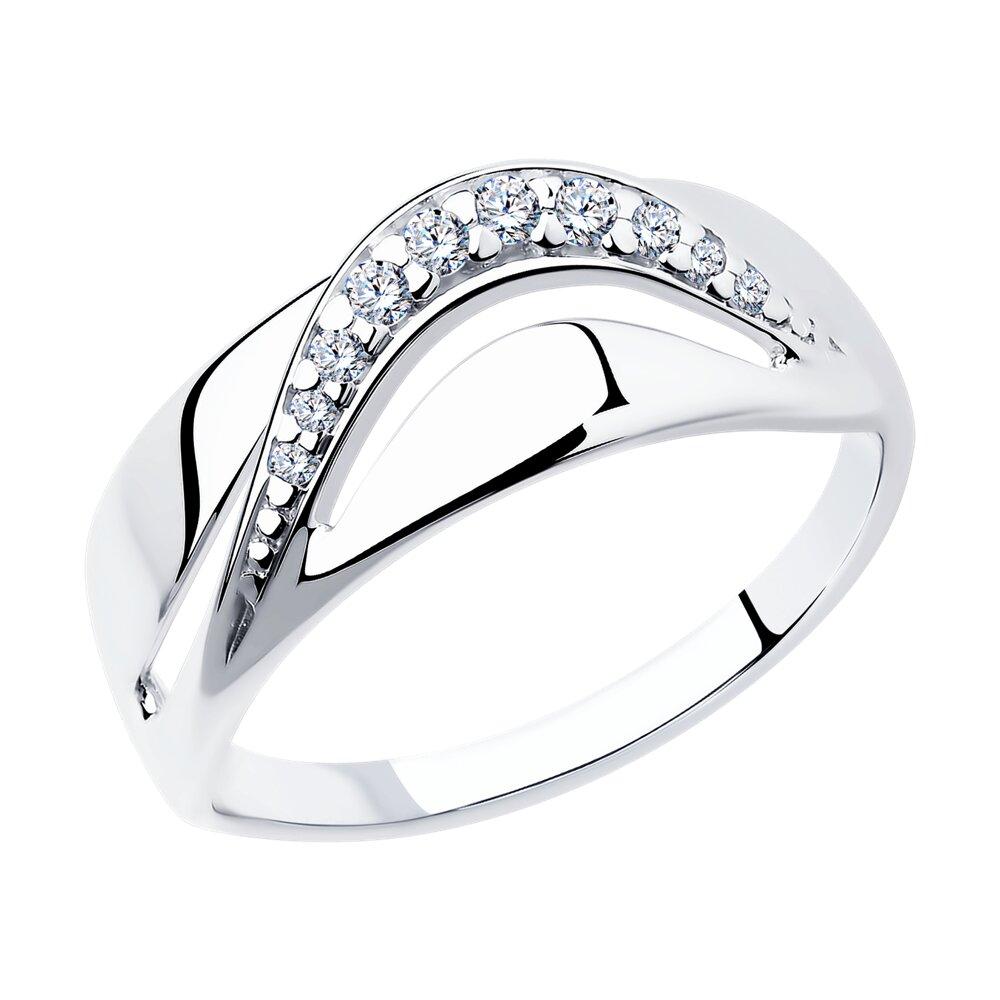 Кольцо из серебра с фианитами - видео на модели