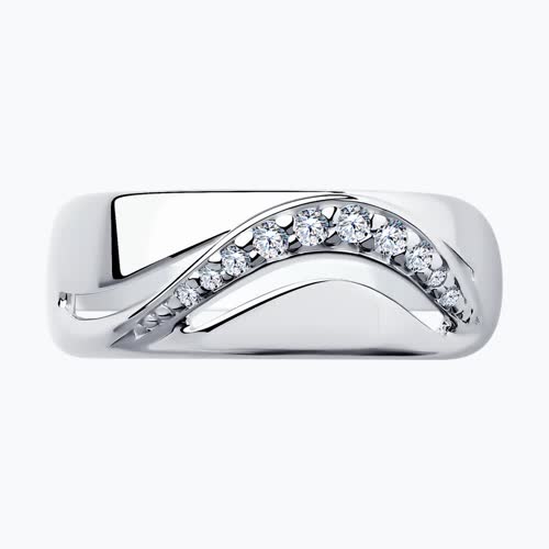 Кольцо из серебра с фианитами из серебро — вид 2