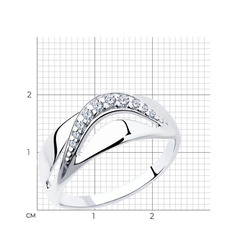 Кольцо из серебра с фианитами из серебро — вид 6