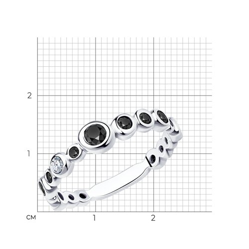 Кольцо из серебра с фианитами из серебро — вид 5