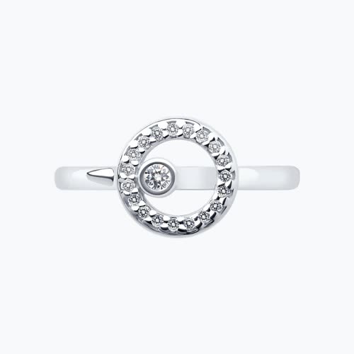 Кольцо из серебра с фианитами из серебро — вид 2