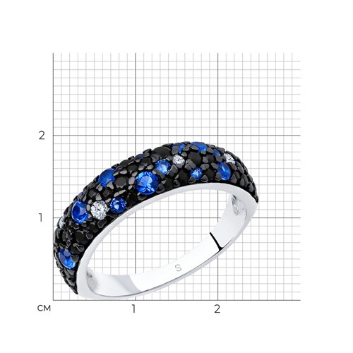 Кольцо из серебра с фианитами из серебро — вид 5