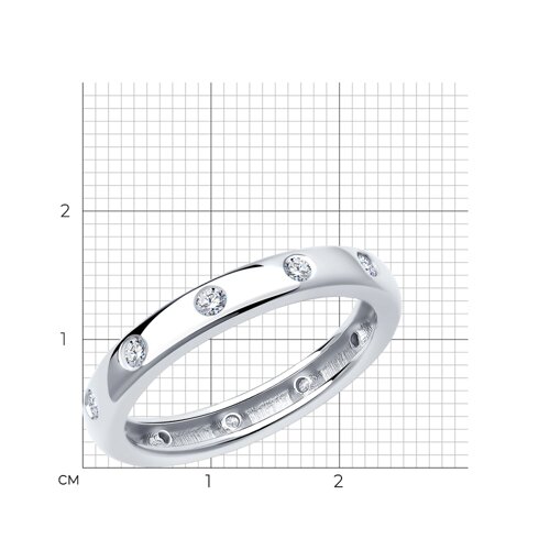 Кольцо из серебра с фианитами из серебро — вид 6