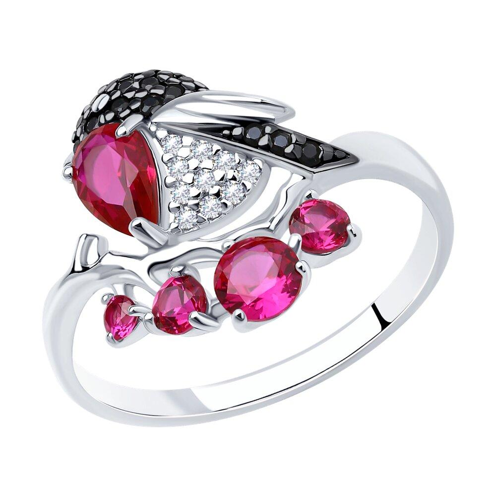 Кольцо из серебра с фианитами - видео на модели