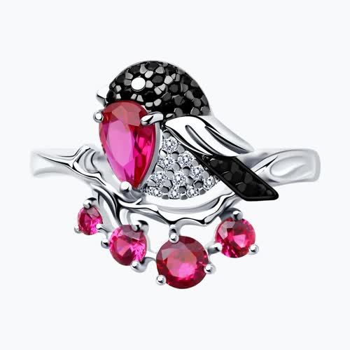 Кольцо из серебра с фианитами из серебро — вид 2