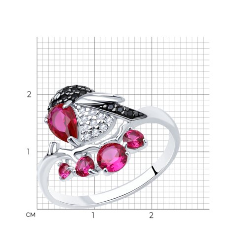 Кольцо из серебра с фианитами из серебро — вид 6