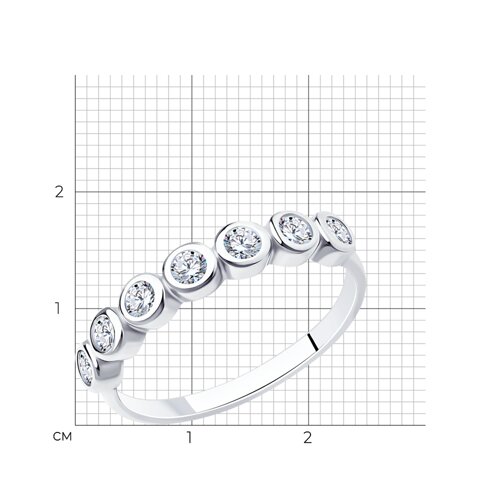 Кольцо из серебра с фианитами из серебро — вид 5