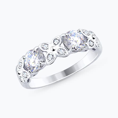 Кольцо из серебра с фианитами из серебро