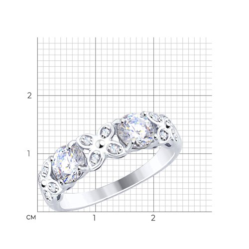 Кольцо из серебра с фианитами из серебро — вид 2