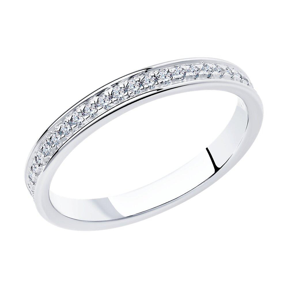 Кольцо из серебра с фианитами - видео на модели