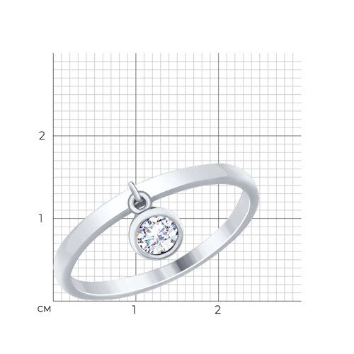 Кольцо из серебра с фианитом из серебро — вид 4