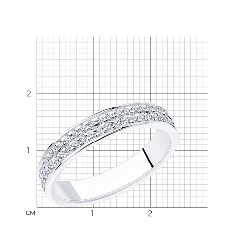 Кольцо из серебра с фианитами из серебро — вид 4