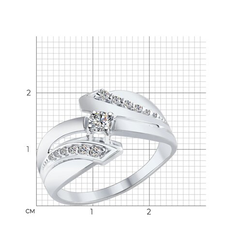 Кольцо из серебра с фианитами из серебро — вид 2