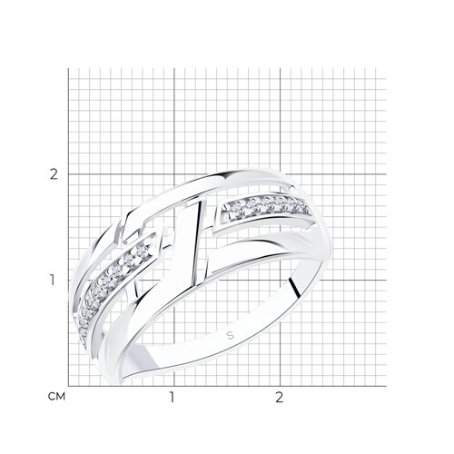 Кольцо из серебра с фианитами из серебро — вид 4