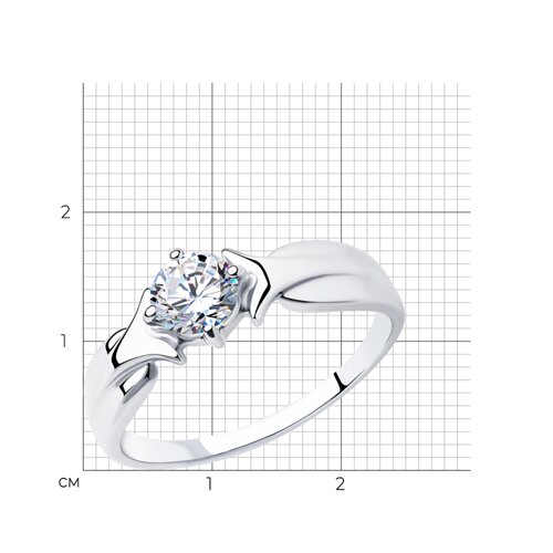 Кольцо из серебра с фианитом из серебро — вид 5