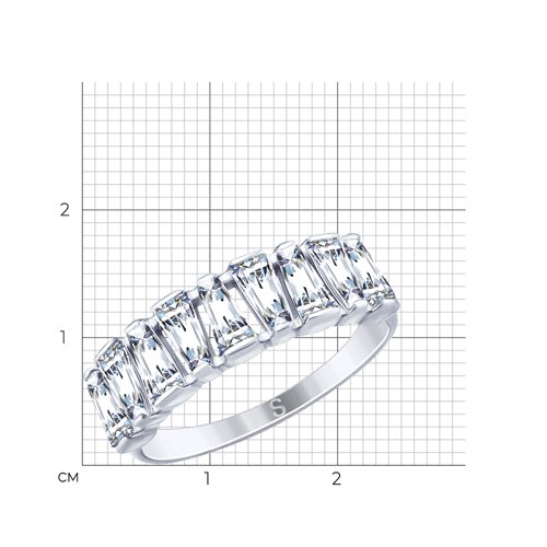 Кольцо из серебра с фианитами из серебро — вид 4
