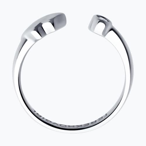 Кольцо из серебра с фианитом из родированное серебро — вид 5