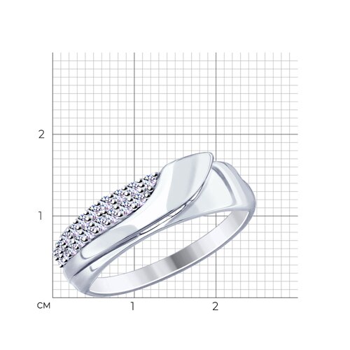 Кольцо из серебра с фианитами из серебро — вид 3