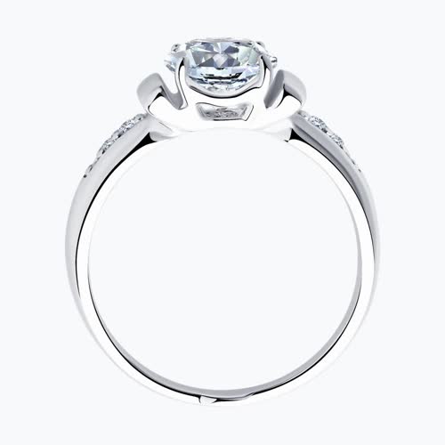 Кольцо из серебра с фианитами из серебро — вид 2