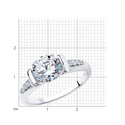 Кольцо из серебра с фианитами из серебро — вид 5