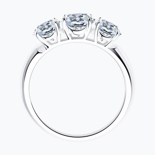 Кольцо из серебра с фианитами из серебро — вид 2