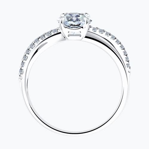 Кольцо из серебра с фианитами из серебро — вид 2