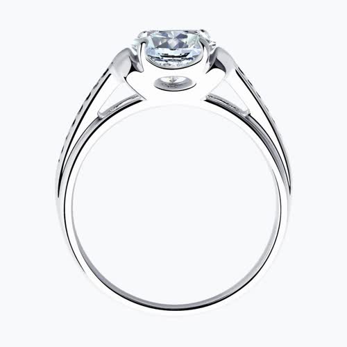 Кольцо из серебра с фианитами из серебро — вид 2