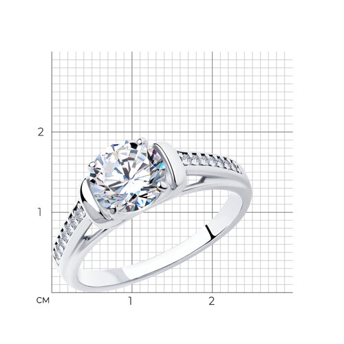 Кольцо из серебра с фианитами из серебро — вид 5