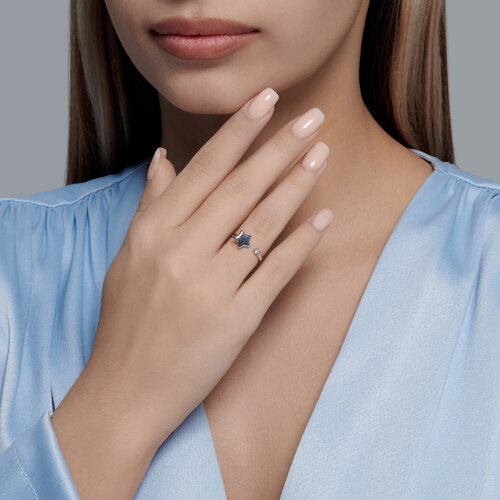 Кольцо из серебра с фианитом из серебро — вид 4