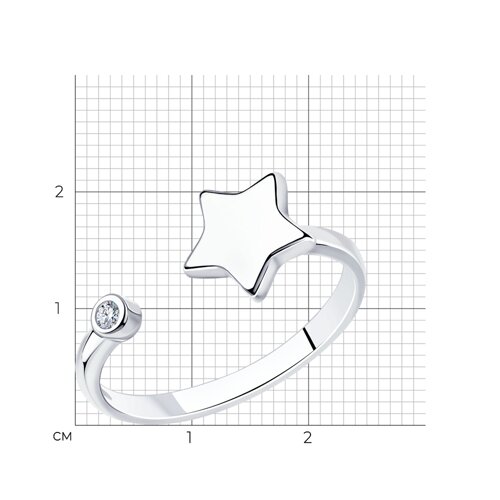 Кольцо из серебра с фианитом из серебро — вид 5