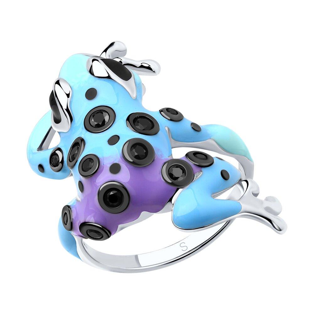 Кольцо из серебра с эмалью - видео на модели