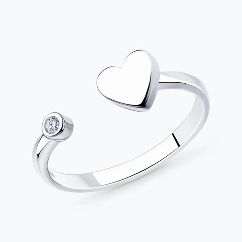 Кольцо из серебра с фианитом - видео на модели