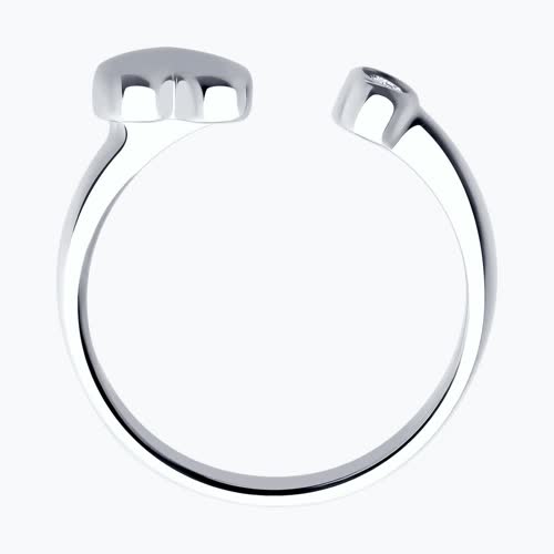 Кольцо из серебра с фианитом из серебро — вид 3