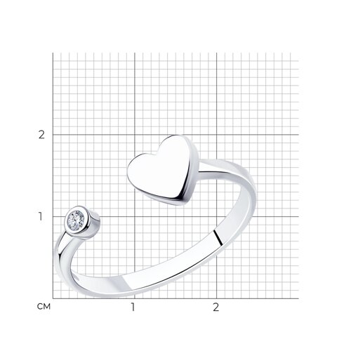 Кольцо из серебра с фианитом из серебро — вид 6