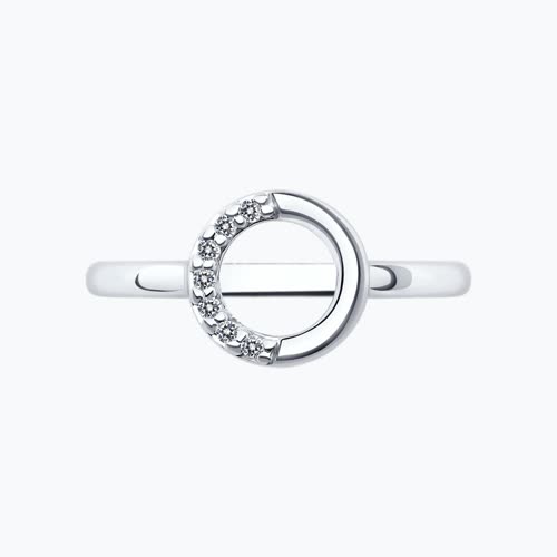 Кольцо из серебра с фианитами из серебро — вид 2