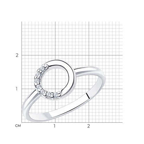 Кольцо из серебра с фианитами из серебро — вид 5