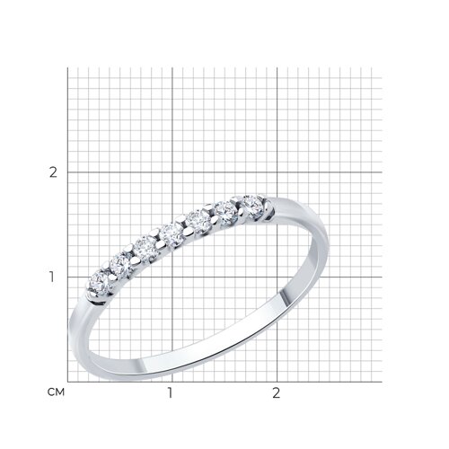 Кольцо из серебра с фианитами из серебро — вид 4