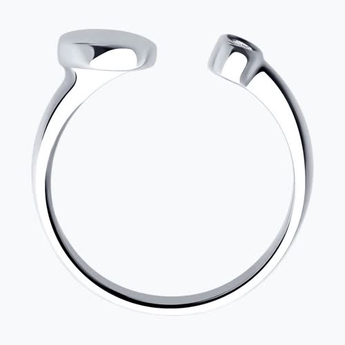 Кольцо из серебра с фианитом из серебро — вид 3