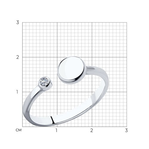 Кольцо из серебра с фианитом из серебро — вид 6