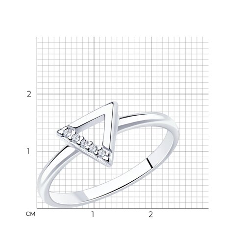 Кольцо из серебра с фианитами из серебро — вид 5