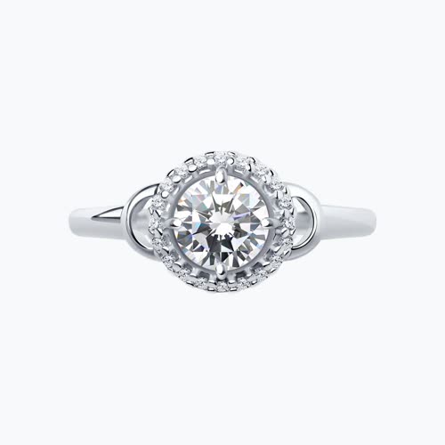 Кольцо из серебра с фианитами из серебро — вид 2