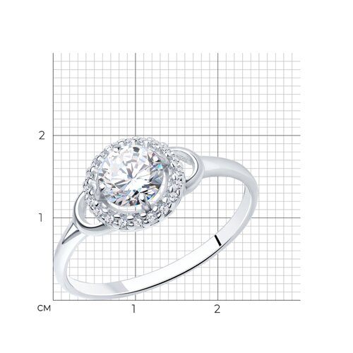 Кольцо из серебра с фианитами из серебро — вид 3