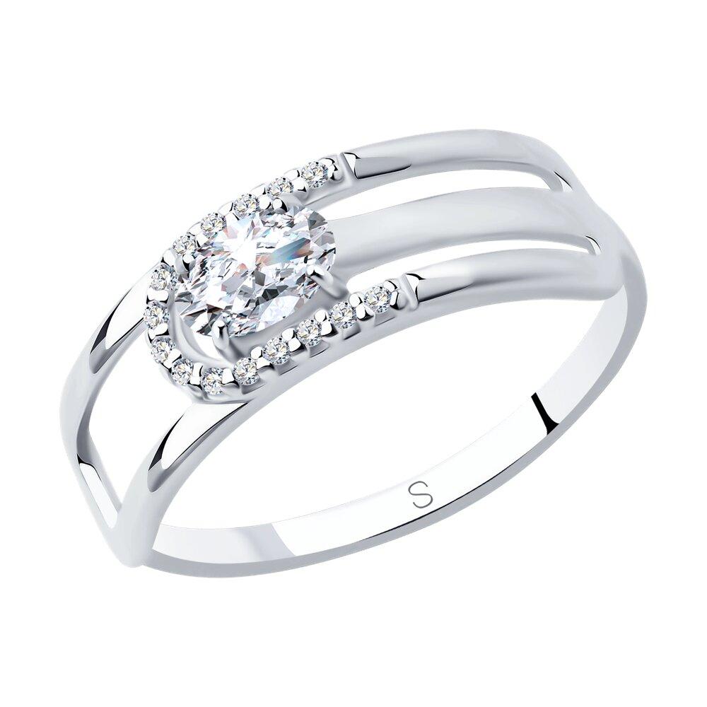 Кольцо из серебра с фианитами - видео на модели