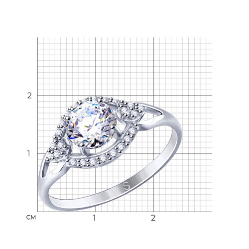 Кольцо из серебра с фианитами из серебро — вид 4